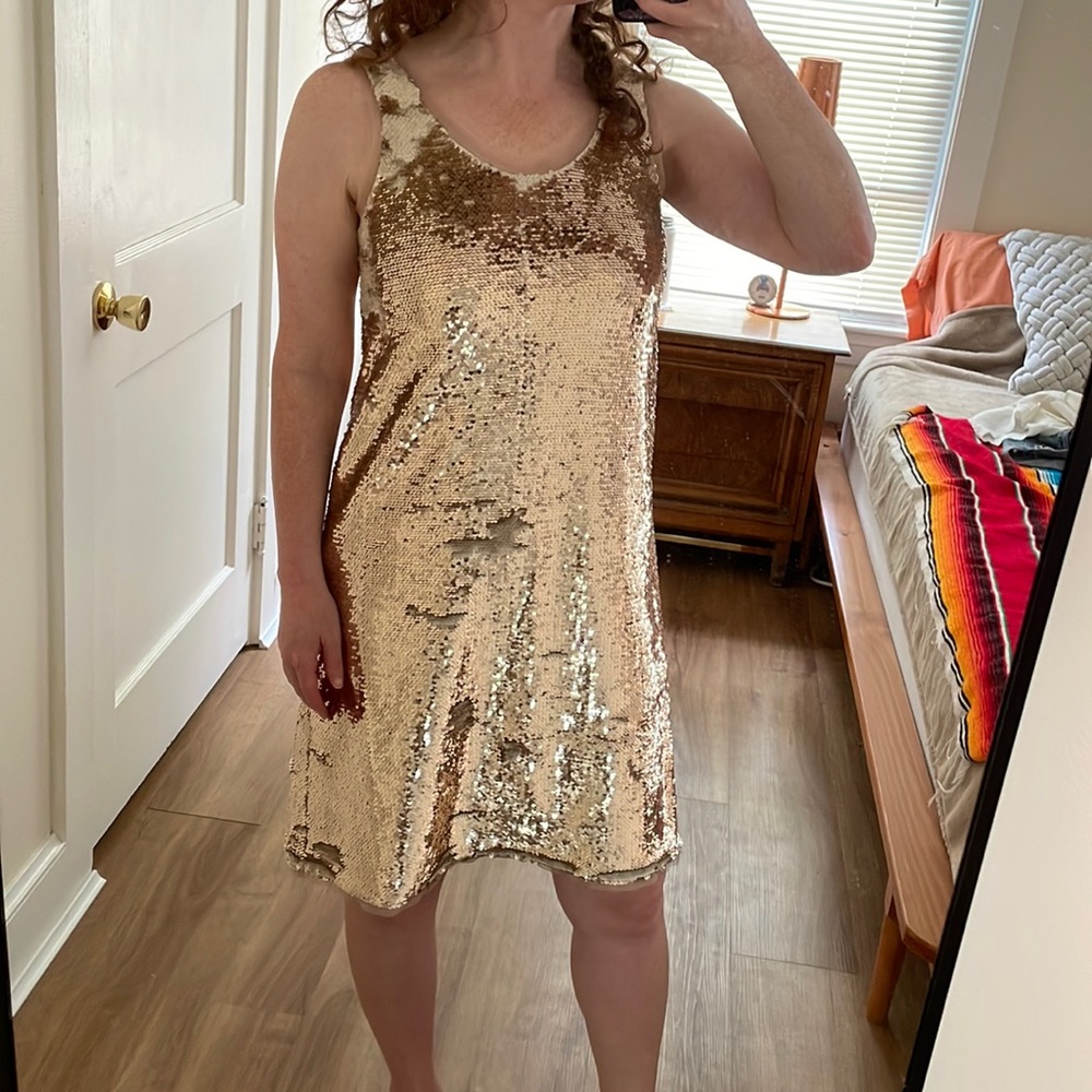 Zara sequin shift dress